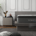 Luxopedic 32CM 5-Zone Pocket Spring Euro Top Memory Foam Mattress Medium Firm - White Grey