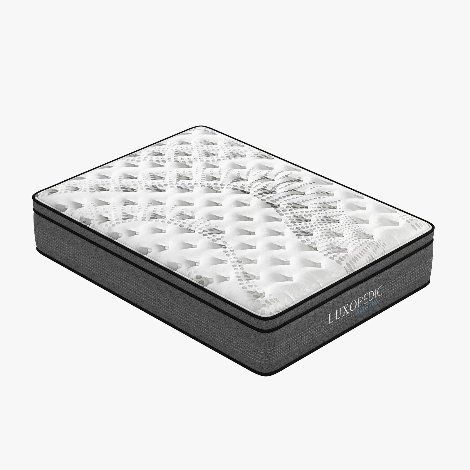 Luxopedic 32CM 5 - Zone Pocket Spring Euro Top Memory Foam Mattress Medium Firm - White Grey - Rivercity House & Home Co. (ABN 18 642 972 209) - Affordable Modern Furniture Australia