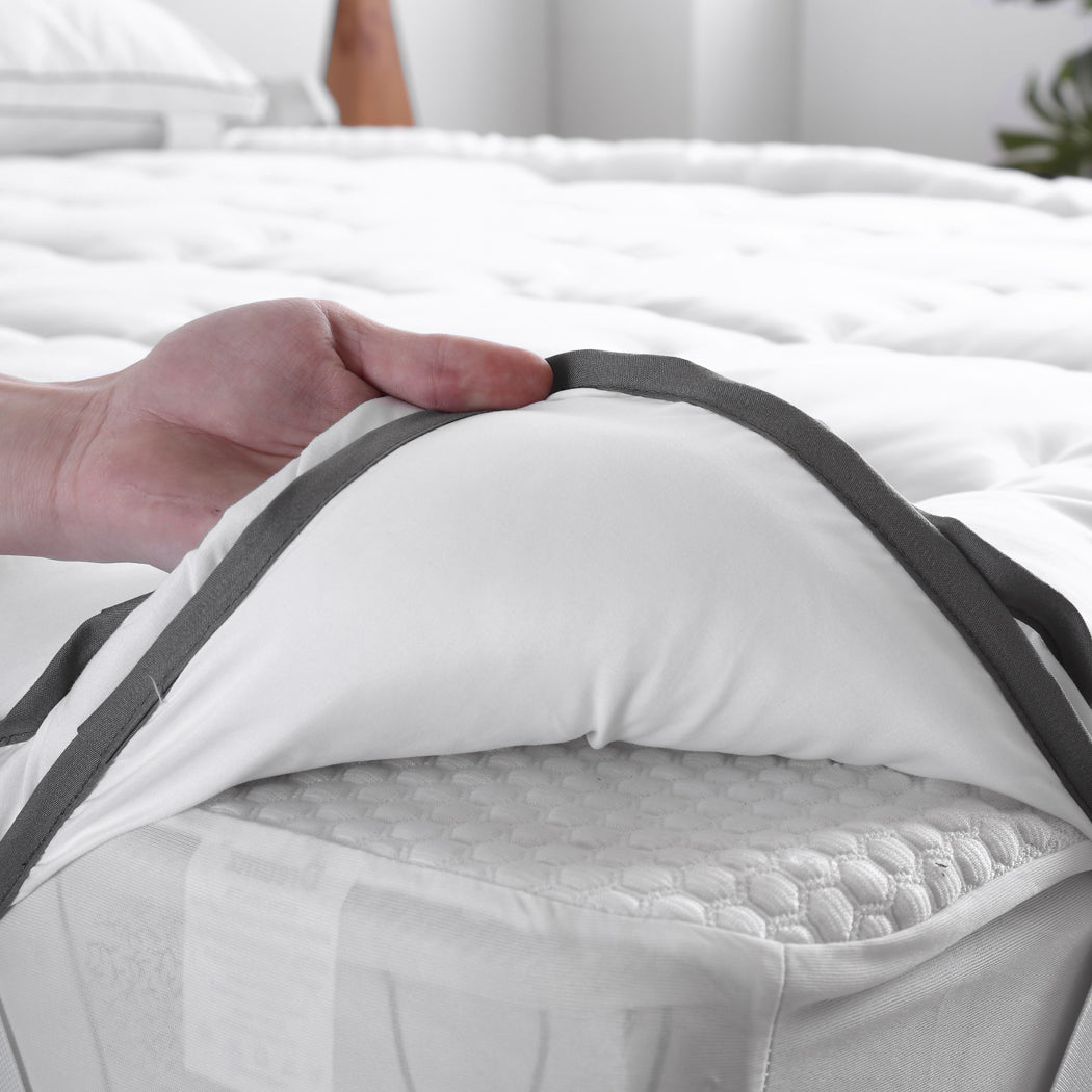 Luxury Double Pillowtop Mattress Topper 4 - 5cm - White - Rivercity House & Home Co. (ABN 18 642 972 209) - Affordable Modern Furniture Australia
