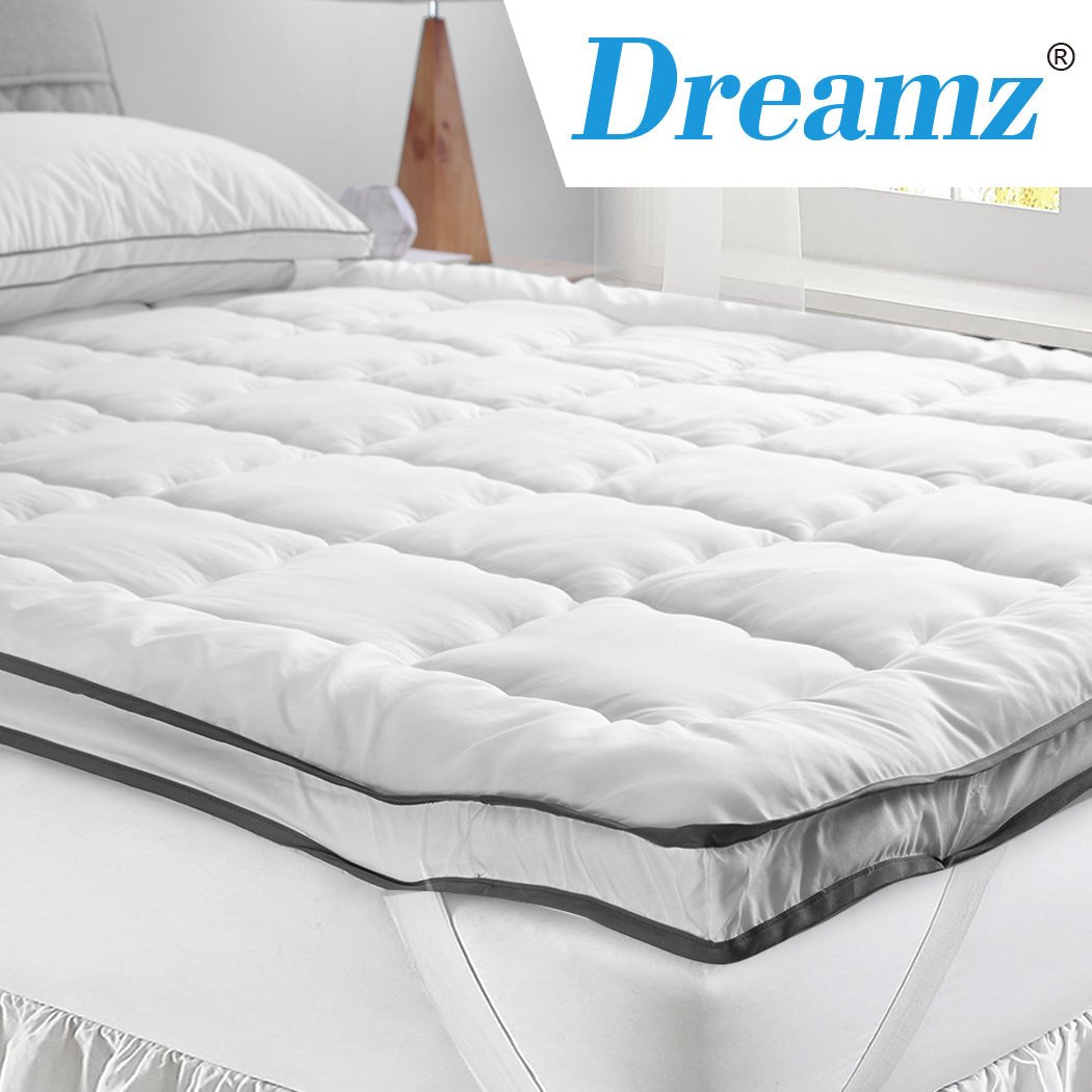 Luxury Double Pillowtop Mattress Topper 4 - 5cm - White - Rivercity House & Home Co. (ABN 18 642 972 209) - Affordable Modern Furniture Australia