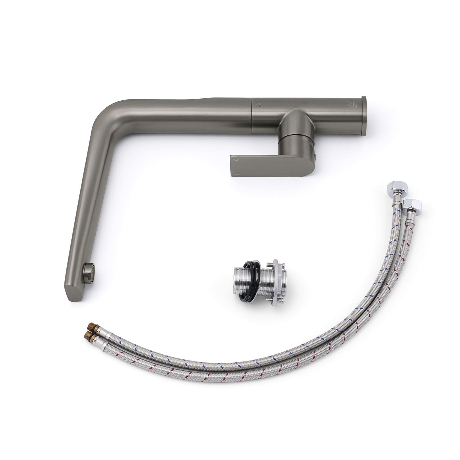 Luxury Gun Metal Round Kitchen Mixer Sink Tap Swivel Laundry Faucet Spout WELS - Furniture > Bathroom > Shower Heads & Screens - Rivercity House & Home Co. (ABN 18 642 972 209) - Affordable Modern Furniture Australia