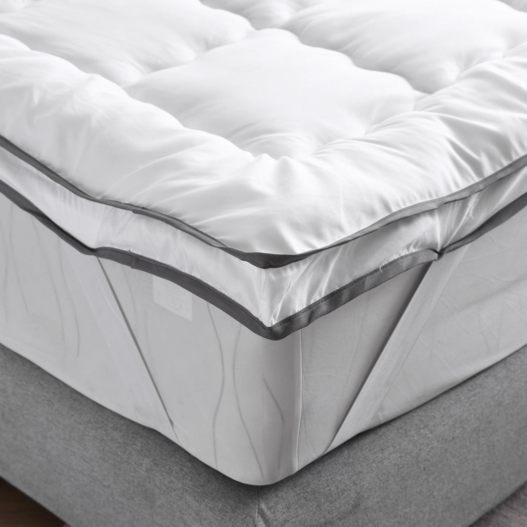 Luxury King Pillowtop Mattress Topper 4 - 5cm Thickness - White - Rivercity House & Home Co. (ABN 18 642 972 209) - Affordable Modern Furniture Australia