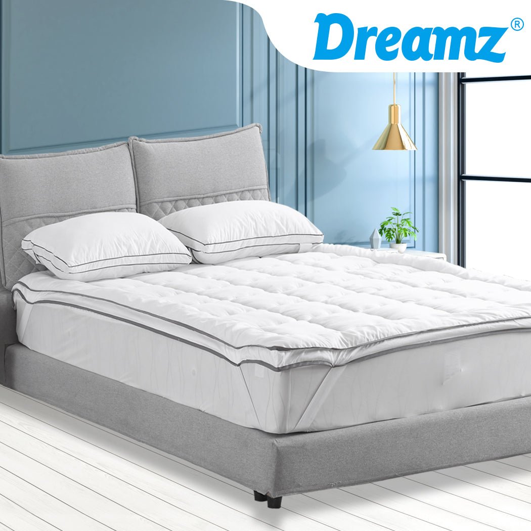 Luxury King Pillowtop Mattress Topper 4 - 5cm Thickness - White - Rivercity House & Home Co. (ABN 18 642 972 209) - Affordable Modern Furniture Australia