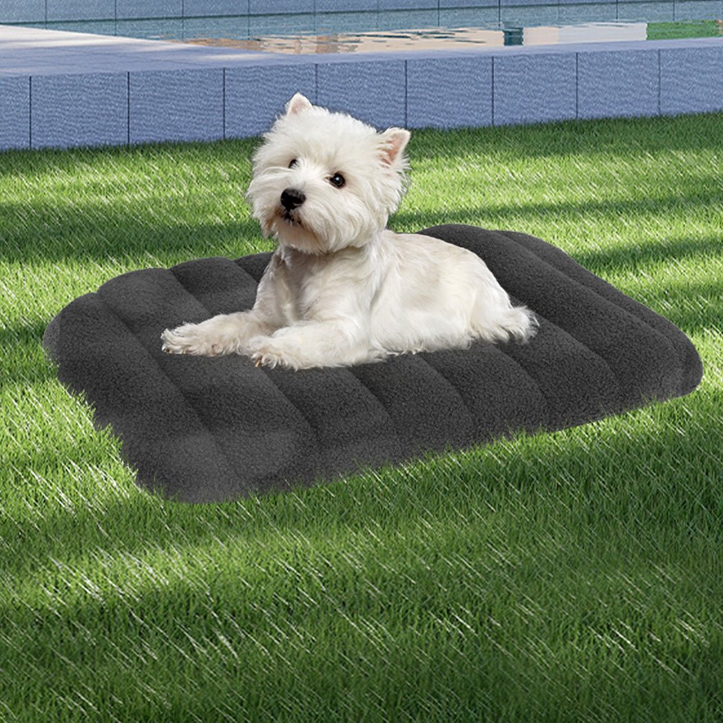 M Orthopedic Dog Bed with Removable Sherpa Plush Cover - Grey - Rivercity House & Home Co. (ABN 18 642 972 209) - Affordable Modern Furniture Australia