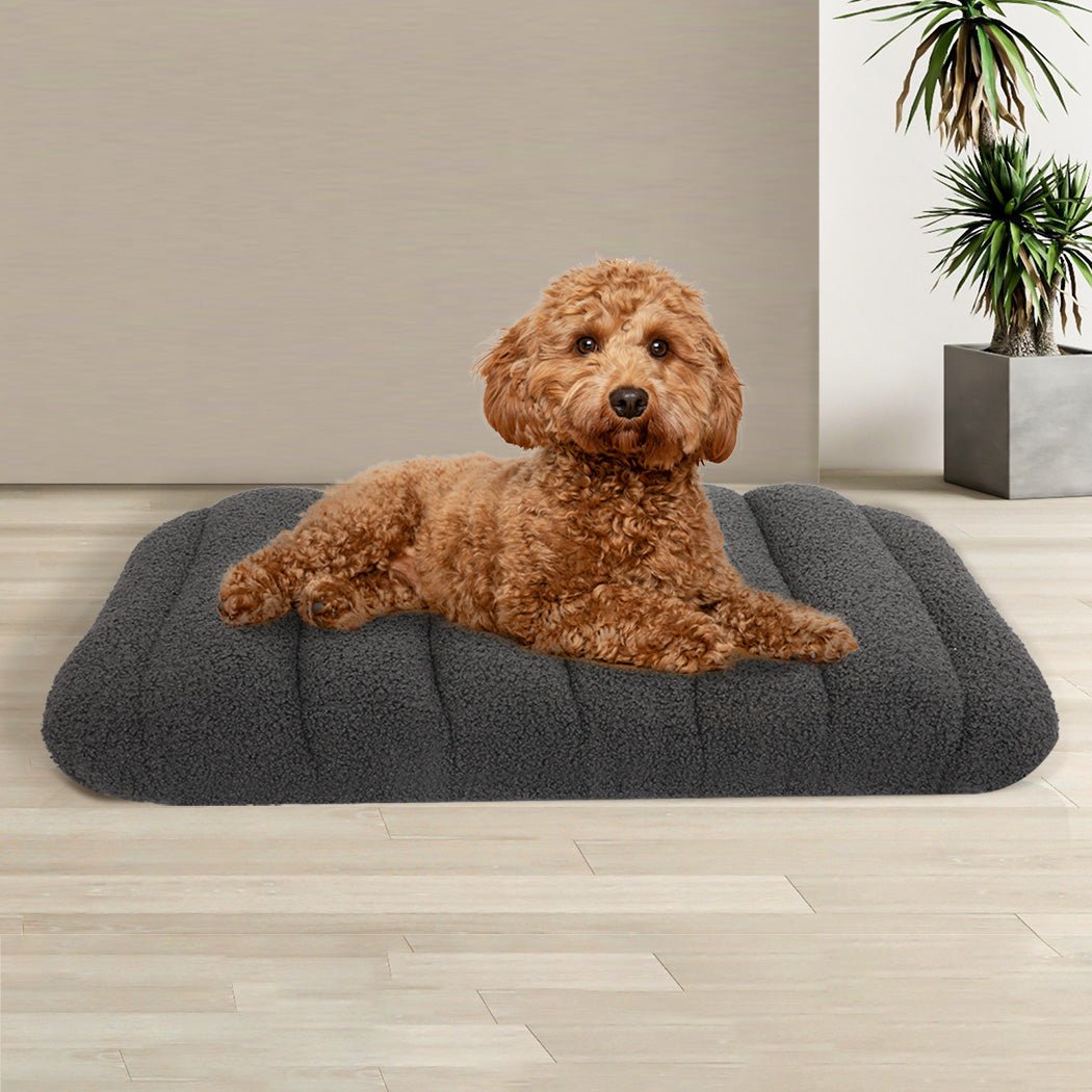 M Orthopedic Dog Bed with Removable Sherpa Plush Cover - Grey - Rivercity House & Home Co. (ABN 18 642 972 209) - Affordable Modern Furniture Australia