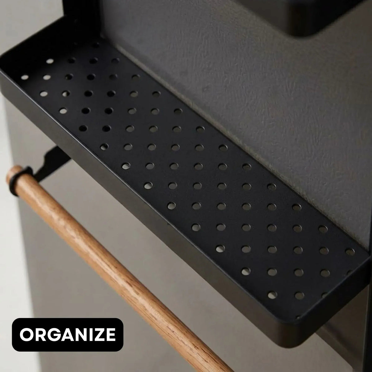Magnetic 2 Tier Refrigerator Spice Rack Fridge Organiser - Black - Home & Garden > Kitchenware > Food Storage - Rivercity House & Home Co. (ABN 18 642 972 209) - Affordable Modern Furniture Australia