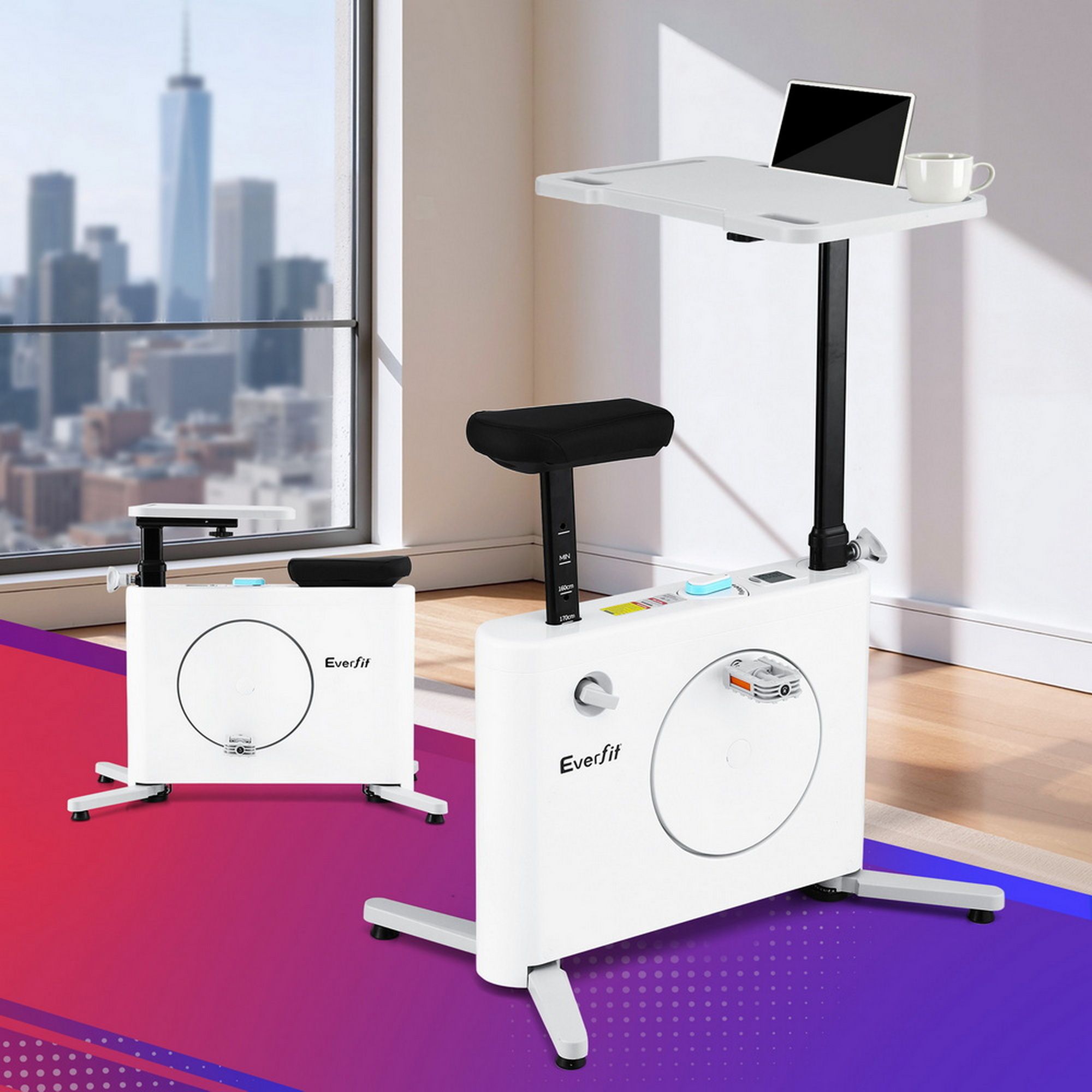Magnetic Desk Exercise Bike with Tabletop for Home Workout - Black - Sports & Fitness > Exercise, Gym & Fitness > Exercise Bikes - Rivercity House & Home Co. (ABN 18 642 972 209) - Affordable Modern Furniture Australia