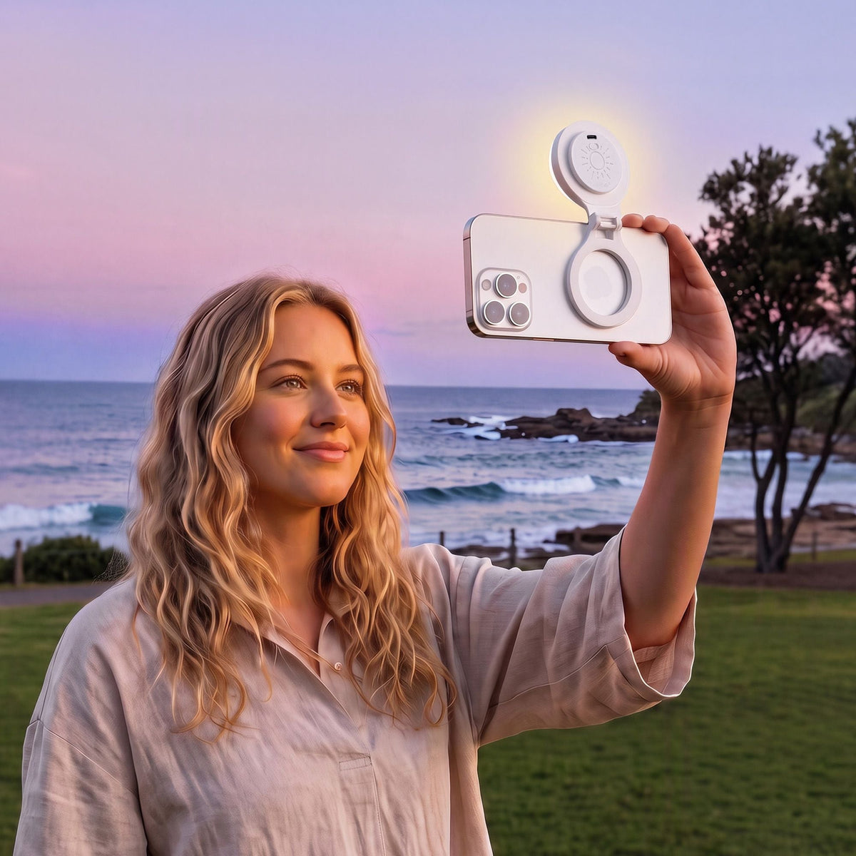 Magnetic Foldable LED Selfie Ring Light CRI95 - White - Health & Beauty > Makeup > Makeup Mirrors - Rivercity House & Home Co. (ABN 18 642 972 209) - Affordable Modern Furniture Australia