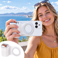 Magnetic Phone Camera Grip with Ergonomic Handle and Detachable Bluetooth Remote
