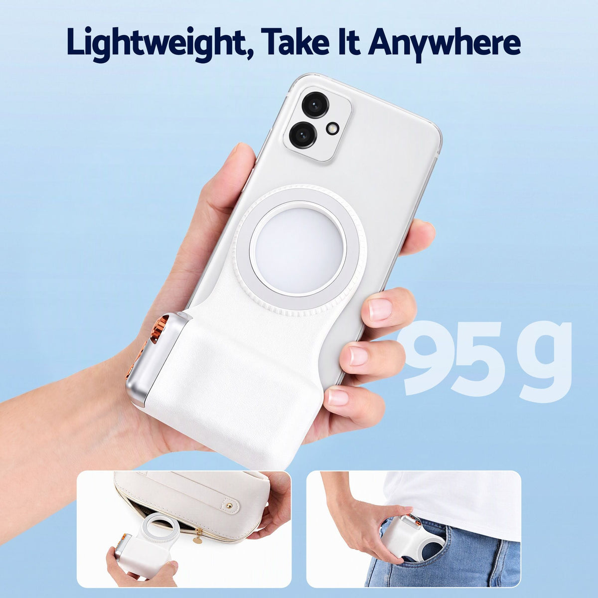 Magnetic Phone Camera Grip with Ergonomic Handle and Detachable Bluetooth Remote - Audio & Video > Photography > Camera Accessories - Rivercity House & Home Co. (ABN 18 642 972 209) - Affordable Modern Furniture Australia