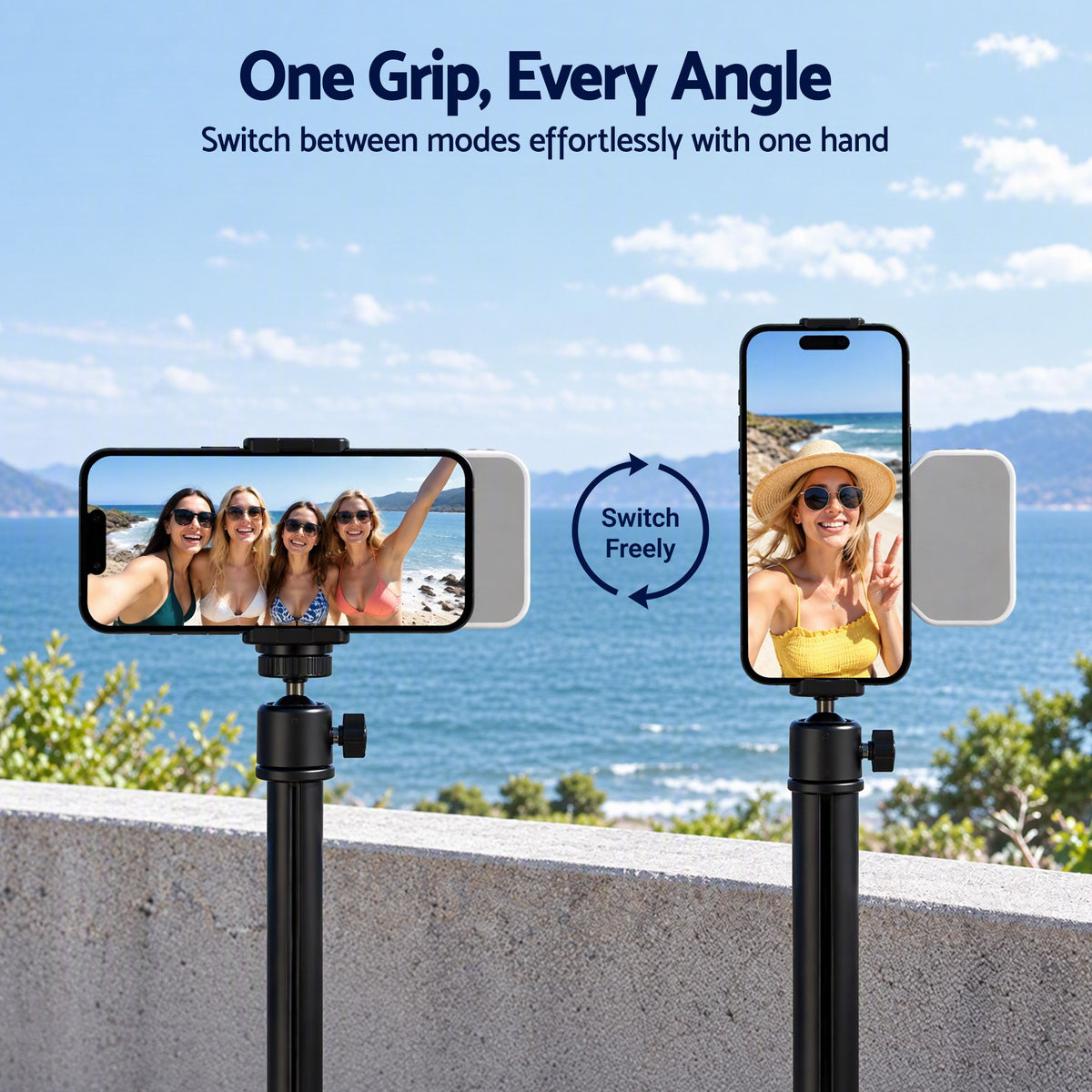 Magnetic Phone Camera Grip with Ergonomic Handle and Detachable Bluetooth Remote - Audio & Video > Photography > Camera Accessories - Rivercity House & Home Co. (ABN 18 642 972 209) - Affordable Modern Furniture Australia