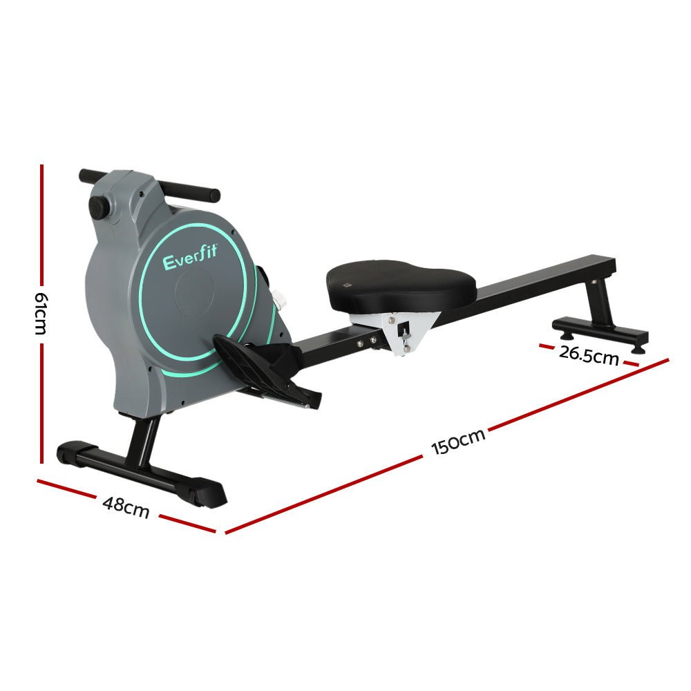 Magnetic Rowing Machine 16-Level Resistance with App - Black - Sports & Fitness > Exercise, Gym & Fitness > Exercise Bikes - Rivercity House & Home Co. (ABN 18 642 972 209) - Affordable Modern Furniture Australia