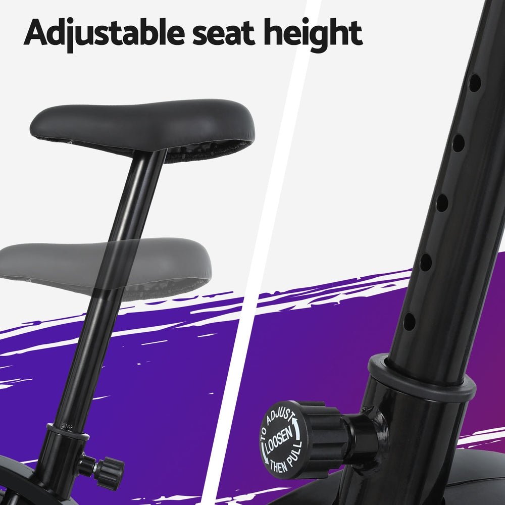 Magnetic Upright Exercise Bike with Cardio Fitness Features - Black - Sports & Fitness > Exercise, Gym & Fitness > Exercise Bikes - Rivercity House & Home Co. (ABN 18 642 972 209) - Affordable Modern Furniture Australia