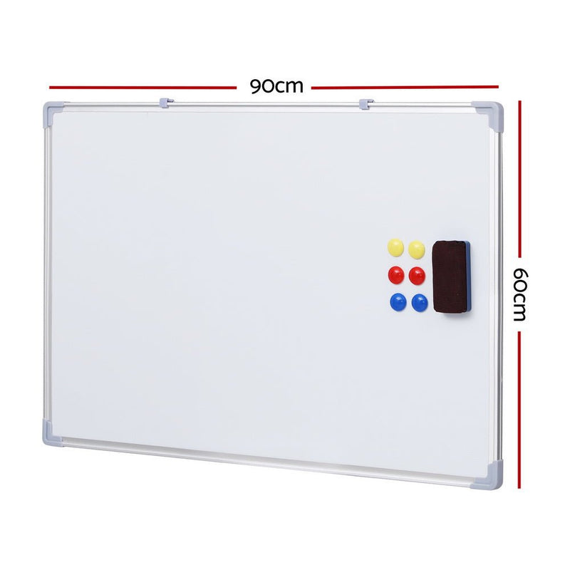 Magnetic Whiteboard 60x90cm Erase Board Marker Eraser Tray Home Office School - Home & Garden > Home & Garden Others - Rivercity House & Home Co. (ABN 18 642 972 209) - Affordable Modern Furniture Australia