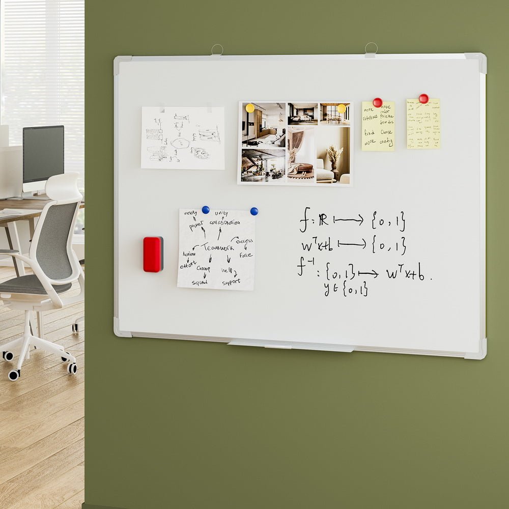 Magnetic Whiteboard 90x120cm Erase Board Marker Eraser Tray Home Office School - Home & Garden > Home & Garden Others - Rivercity House & Home Co. (ABN 18 642 972 209) - Affordable Modern Furniture Australia