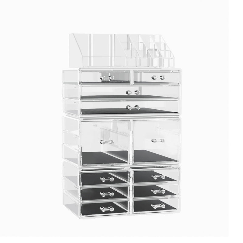 Makeup Case Acrylic Cosmetic Organizer Storage Box Jewellery Holder - Health & Beauty > Makeup Mirrors - Rivercity House & Home Co. (ABN 18 642 972 209) - Affordable Modern Furniture Australia