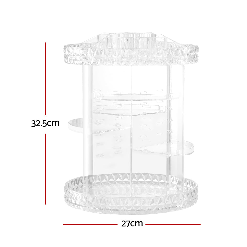 Makeup Case Acrylic Rotating Cosmetic Organizer Storage Display Holder - Health & Beauty > Cosmetic Storage - Rivercity House & Home Co. (ABN 18 642 972 209) - Affordable Modern Furniture Australia