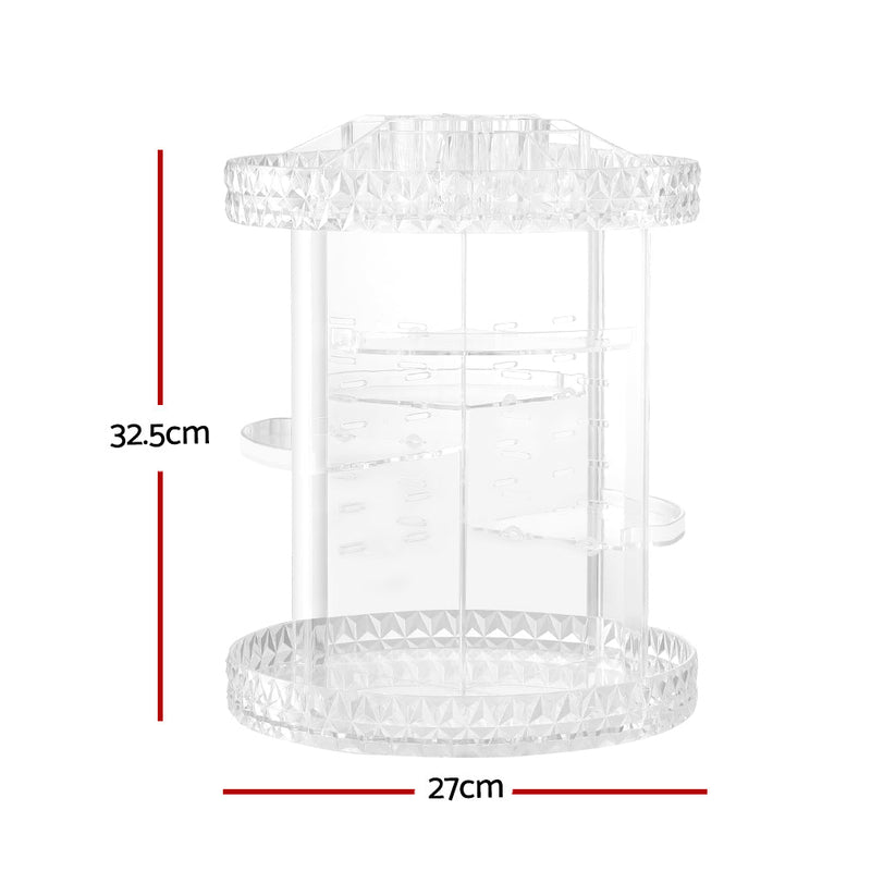 Makeup Case Acrylic Rotating Cosmetic Organizer Storage Display Holder - Health & Beauty > Cosmetic Storage - Rivercity House & Home Co. (ABN 18 642 972 209) - Affordable Modern Furniture Australia