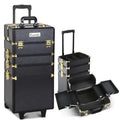 Makeup Trolley Case Cosmetic Organiser with Wheels - Gold