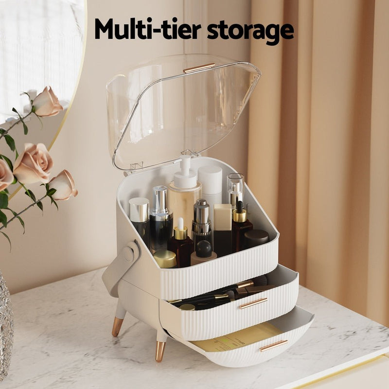 Makeup Case Portable Cosmetic Organizer Storage Box Jewellery Holder - Health & Beauty > Makeup Mirrors - Rivercity House & Home Co. (ABN 18 642 972 209) - Affordable Modern Furniture Australia