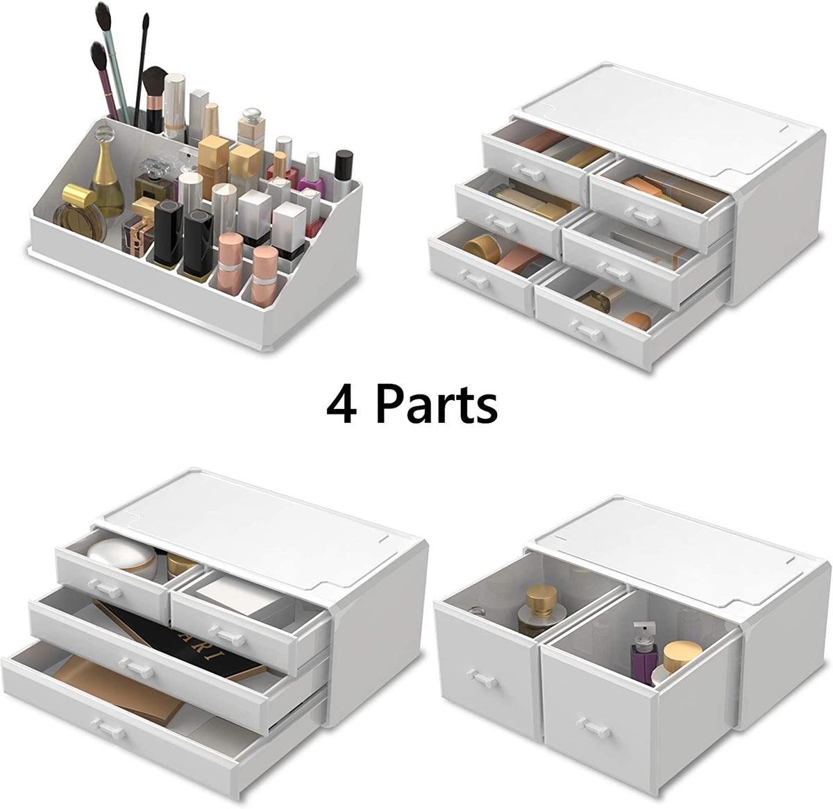 Makeup Cosmetic Organizer with 12 Drawers and 16 Compartments - White - Health & Beauty > Cosmetic Storage > Makeup Organisation & Storage - Rivercity House & Home Co. (ABN 18 642 972 209) - Affordable Modern Furniture Australia