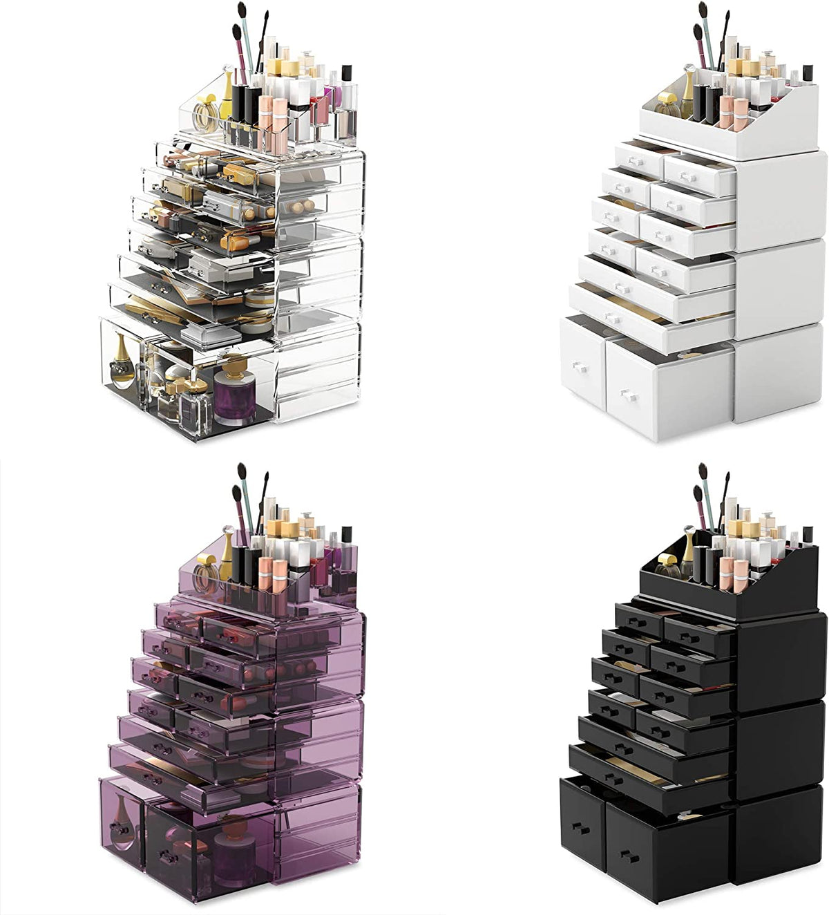 Makeup Cosmetic Organizer with 12 Drawers and 16 Compartments - White - Health & Beauty > Cosmetic Storage > Makeup Organisation & Storage - Rivercity House & Home Co. (ABN 18 642 972 209) - Affordable Modern Furniture Australia