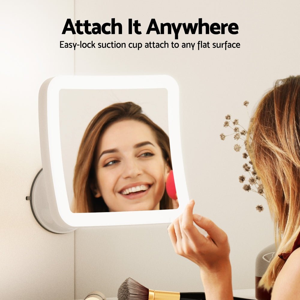 Makeup Mirror 10X Magnification LED Light Adjustable Rotation Cordless Suction Cup - Health & Beauty > Makeup > Makeup Mirrors - Rivercity House & Home Co. (ABN 18 642 972 209) - Affordable Modern Furniture Australia