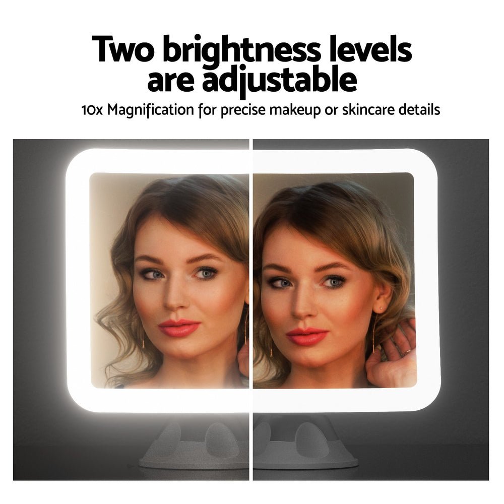 Makeup Mirror 10X Magnification LED Light Adjustable Rotation Cordless Suction Cup - Health & Beauty > Makeup > Makeup Mirrors - Rivercity House & Home Co. (ABN 18 642 972 209) - Affordable Modern Furniture Australia