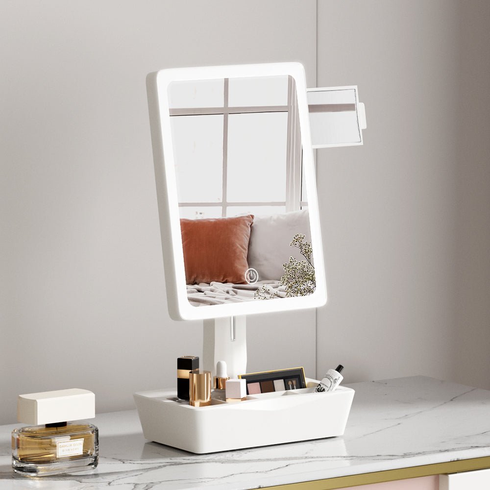 Makeup Mirror 10X Magnifying with LED light Storage Cosmetic Mirror - Health & Beauty > Makeup > Makeup Mirrors - Rivercity House & Home Co. (ABN 18 642 972 209) - Affordable Modern Furniture Australia