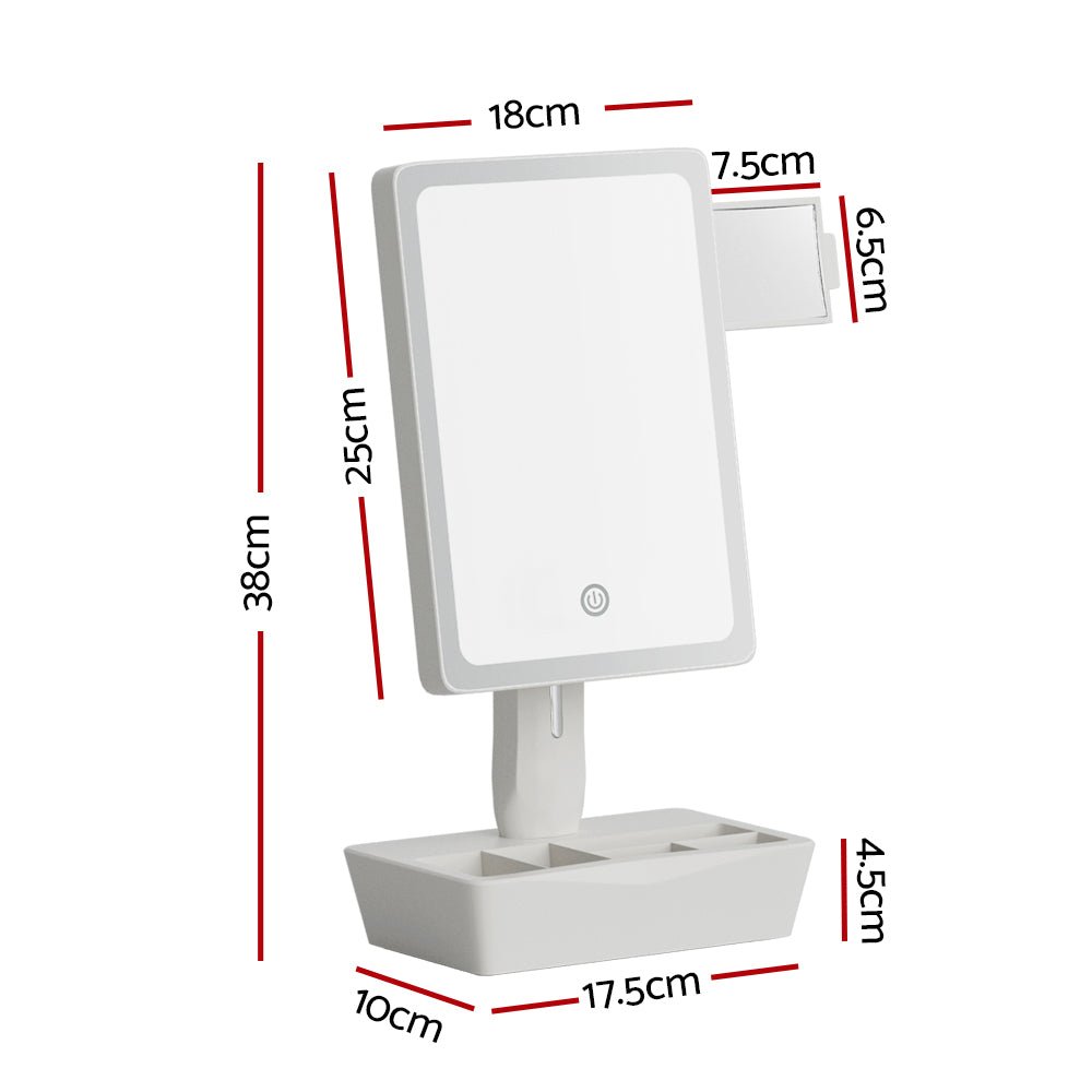 Makeup Mirror 10X Magnifying with LED light Storage Cosmetic Mirror - Health & Beauty > Makeup > Makeup Mirrors - Rivercity House & Home Co. (ABN 18 642 972 209) - Affordable Modern Furniture Australia