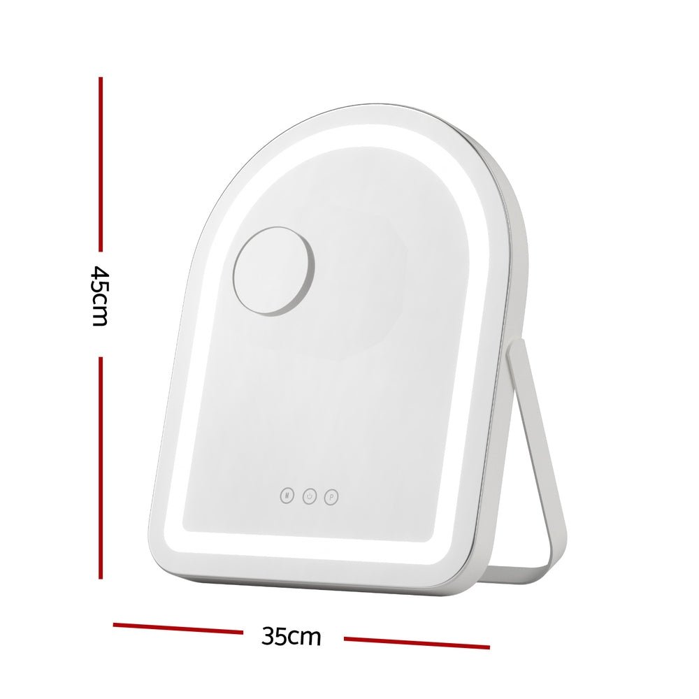 Makeup Mirror 35x45cm Dressing Vanity LED Stripe Light with 5x Magnification Rotation White Arch - Health & Beauty > Makeup > Makeup Mirrors - Rivercity House & Home Co. (ABN 18 642 972 209) - Affordable Modern Furniture Australia