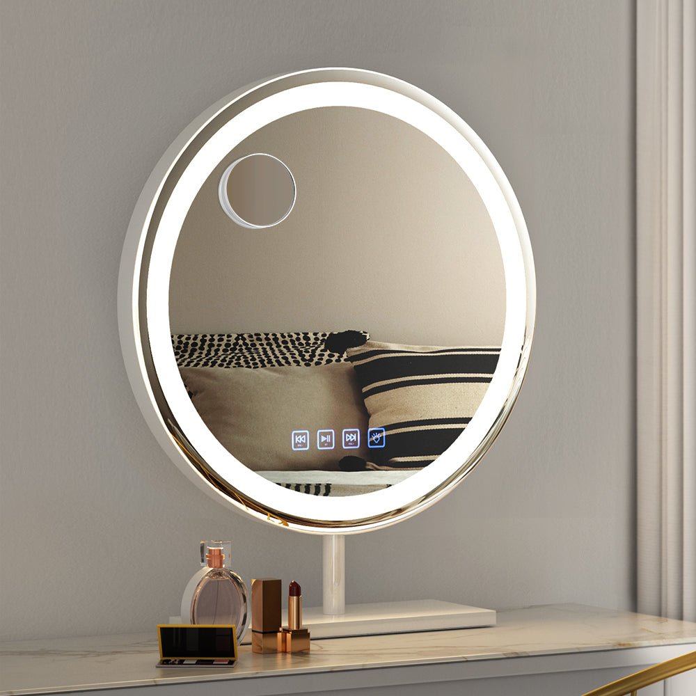 Makeup Mirror 40x40cm Hollywood Vanity with LED Light Tabletop Round - Home & Garden > Decor > Mirrors - Rivercity House & Home Co. (ABN 18 642 972 209) - Affordable Modern Furniture Australia