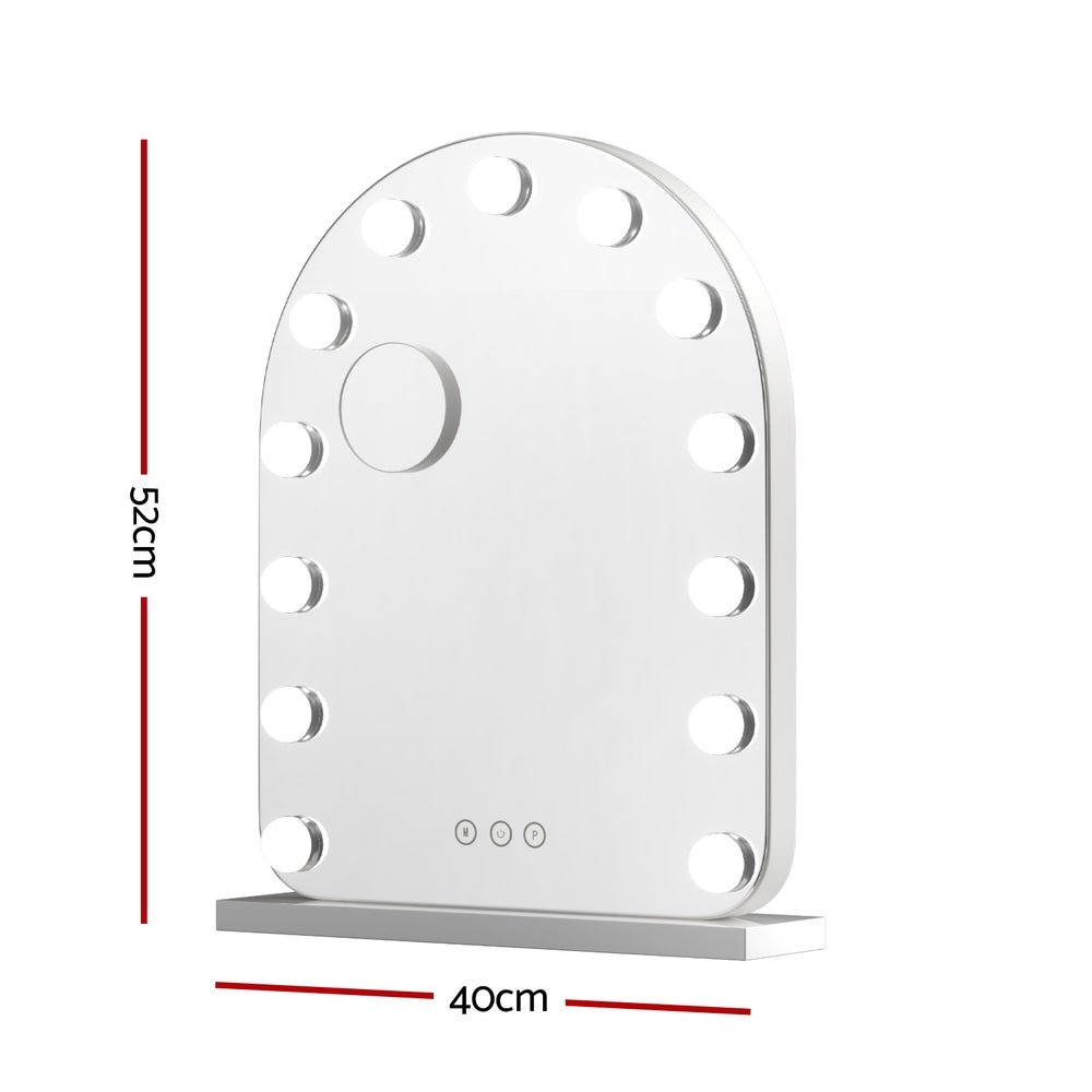 Makeup Mirror 40x50cm Dressing Vanity LED Bulb Light with 5x Magnification White Arch - Health & Beauty > Makeup > Makeup Mirrors - Rivercity House & Home Co. (ABN 18 642 972 209) - Affordable Modern Furniture Australia