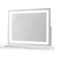80x58cm 360° Rotatable LED Makeup Vanity Mirror with Adjustable Light Strip - White