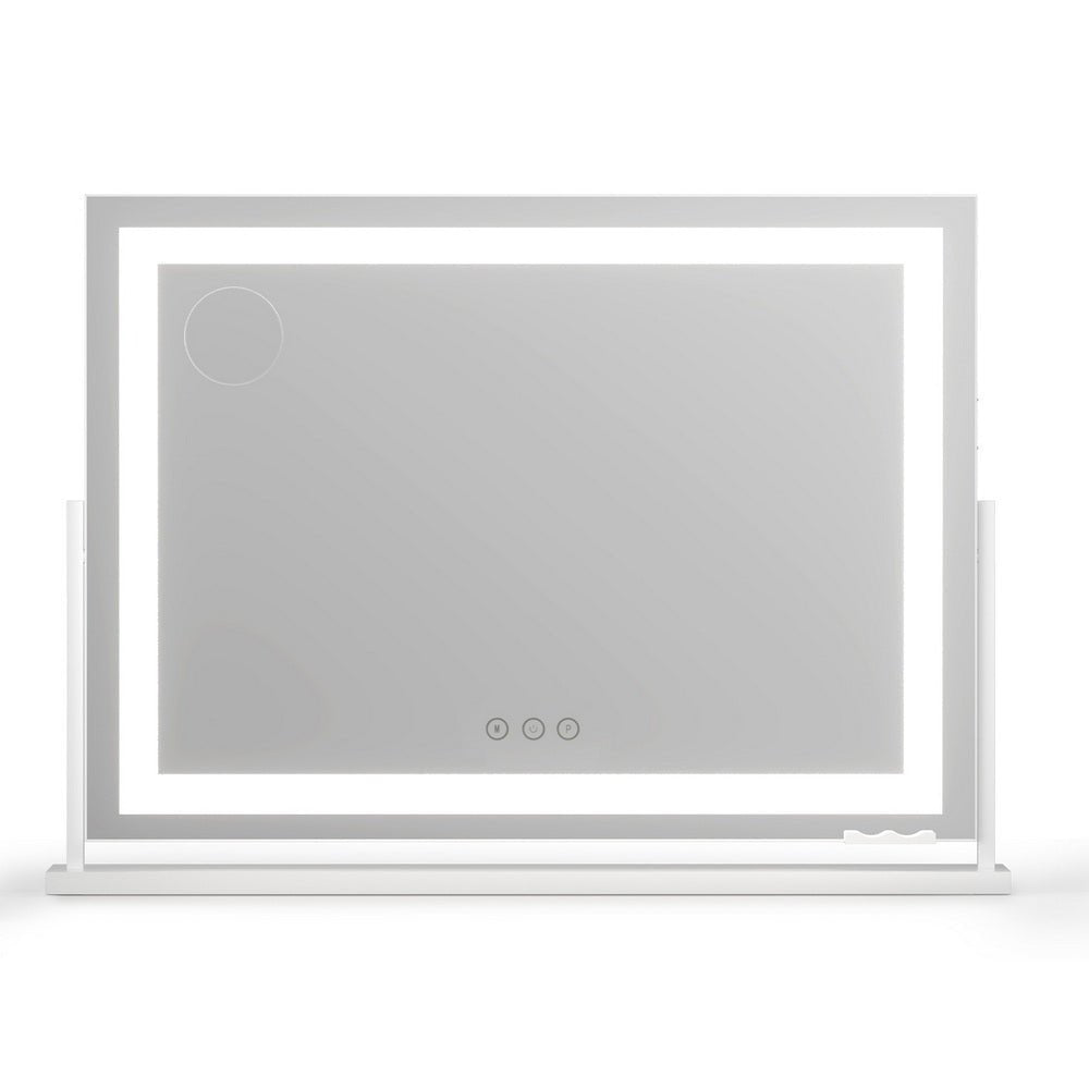 Makeup Mirror 80x58cm 360～ Rotatable Vanity Mirror with Lights Bright Light Strip Adjustable - Health & Beauty > Makeup > Makeup Mirrors - Rivercity House & Home Co. (ABN 18 642 972 209) - Affordable Modern Furniture Australia