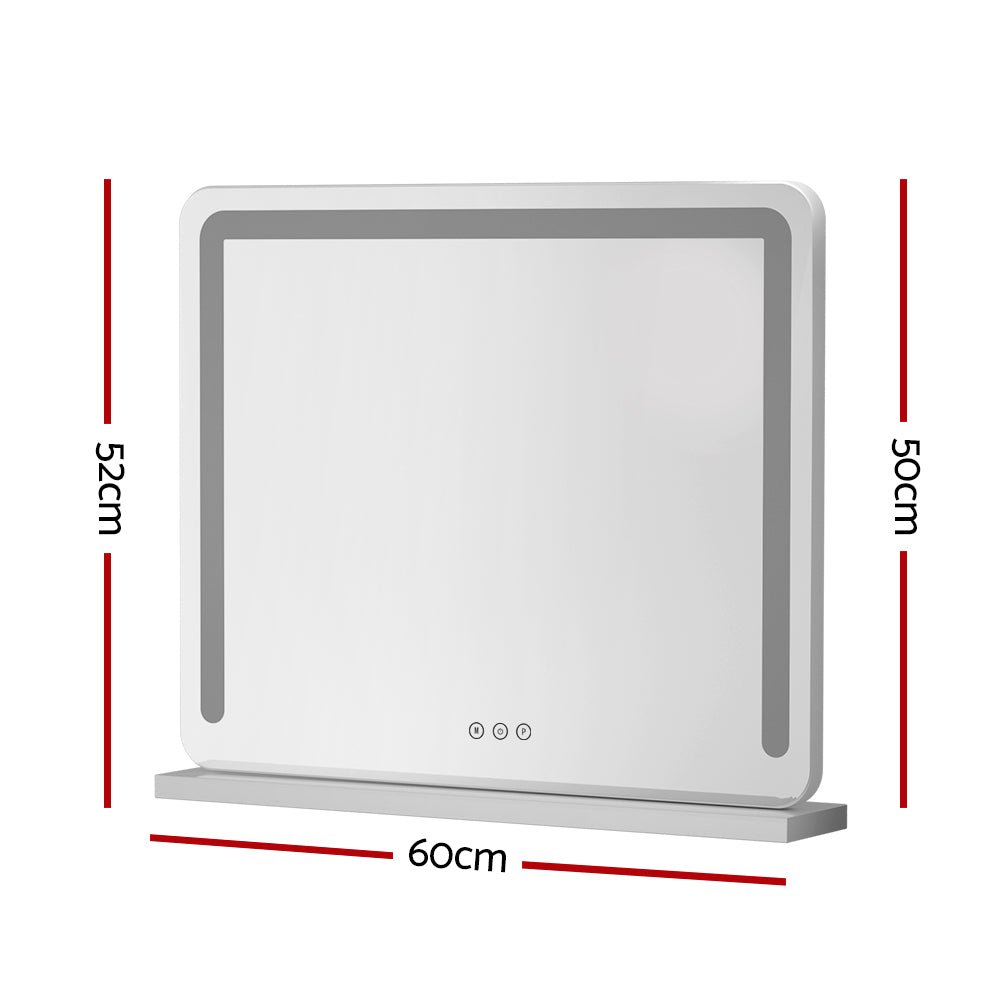 Makeup Mirror With Light Hollywood Vanity LED Mirrors White 50X60CM - Health & Beauty > Makeup Mirrors - Rivercity House & Home Co. (ABN 18 642 972 209) - Affordable Modern Furniture Australia