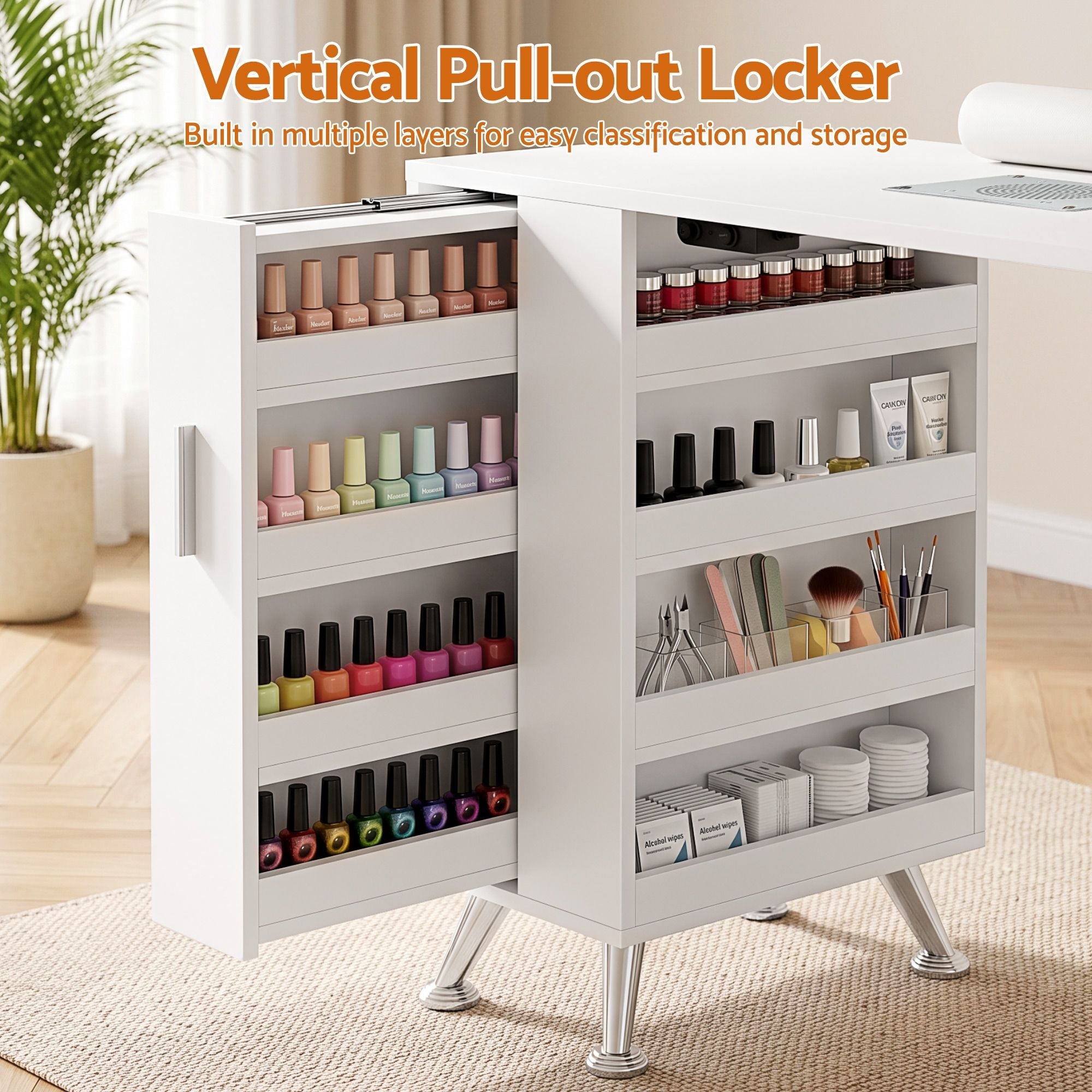Manicure Table Nail Desk with Built-in Dust Collector Beauty Salon Station Drawers Shelves Wrist Cushion White - Furniture > Bedroom > Dressing Vanity & Dressing Tables - Rivercity House & Home Co. (ABN 18 642 972 209) - Affordable Modern Furniture Australia