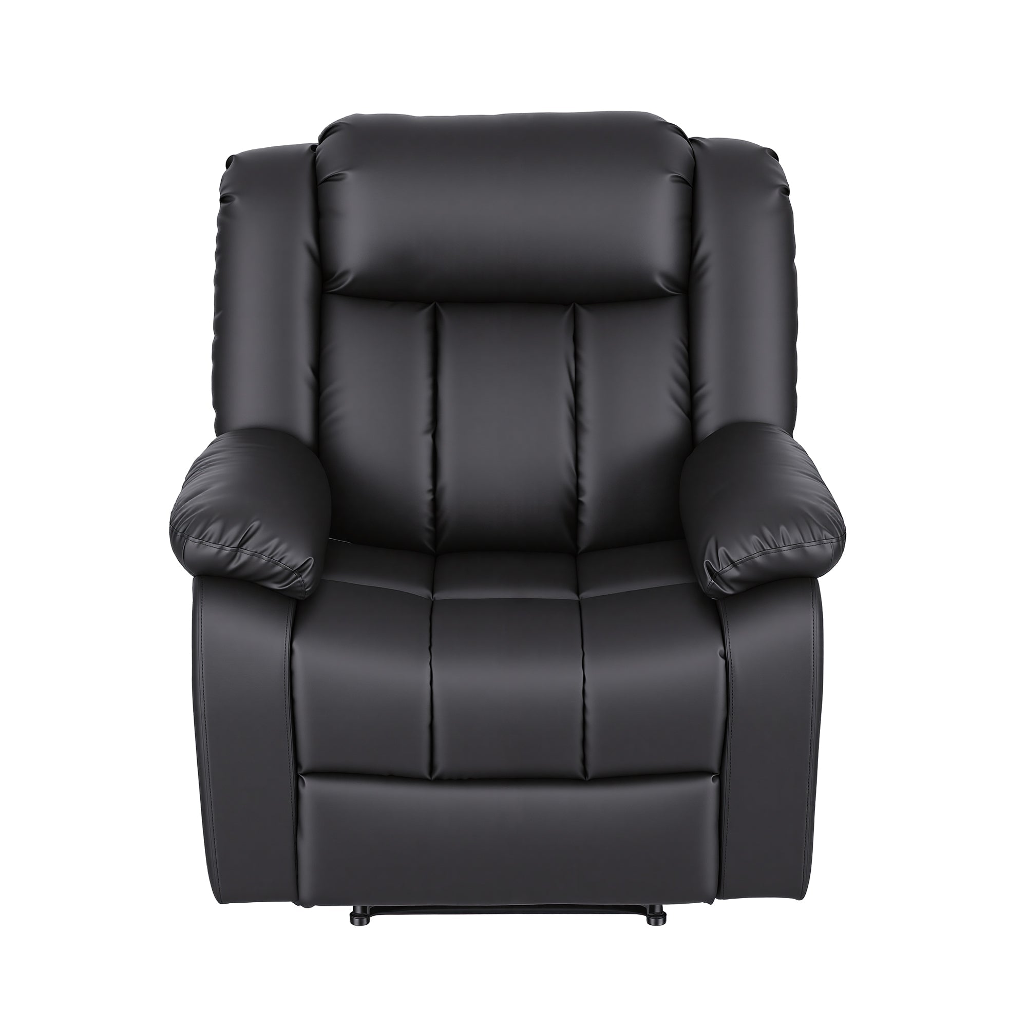 Manual Massage Recliner Chair for Living Room, Leather Sofa Lounge Reclining Chair with 2 USB Port, 160° Recline Reading Chair with 20CM Wide Armrests, 8 Point Vibration & Lumbar Heat, Black - Furniture > Bar Stools & Chairs > Arm Chairs & Recliners - Rivercity House & Home Co. (ABN 18 642 972 209) - Affordable Modern Furniture Australia