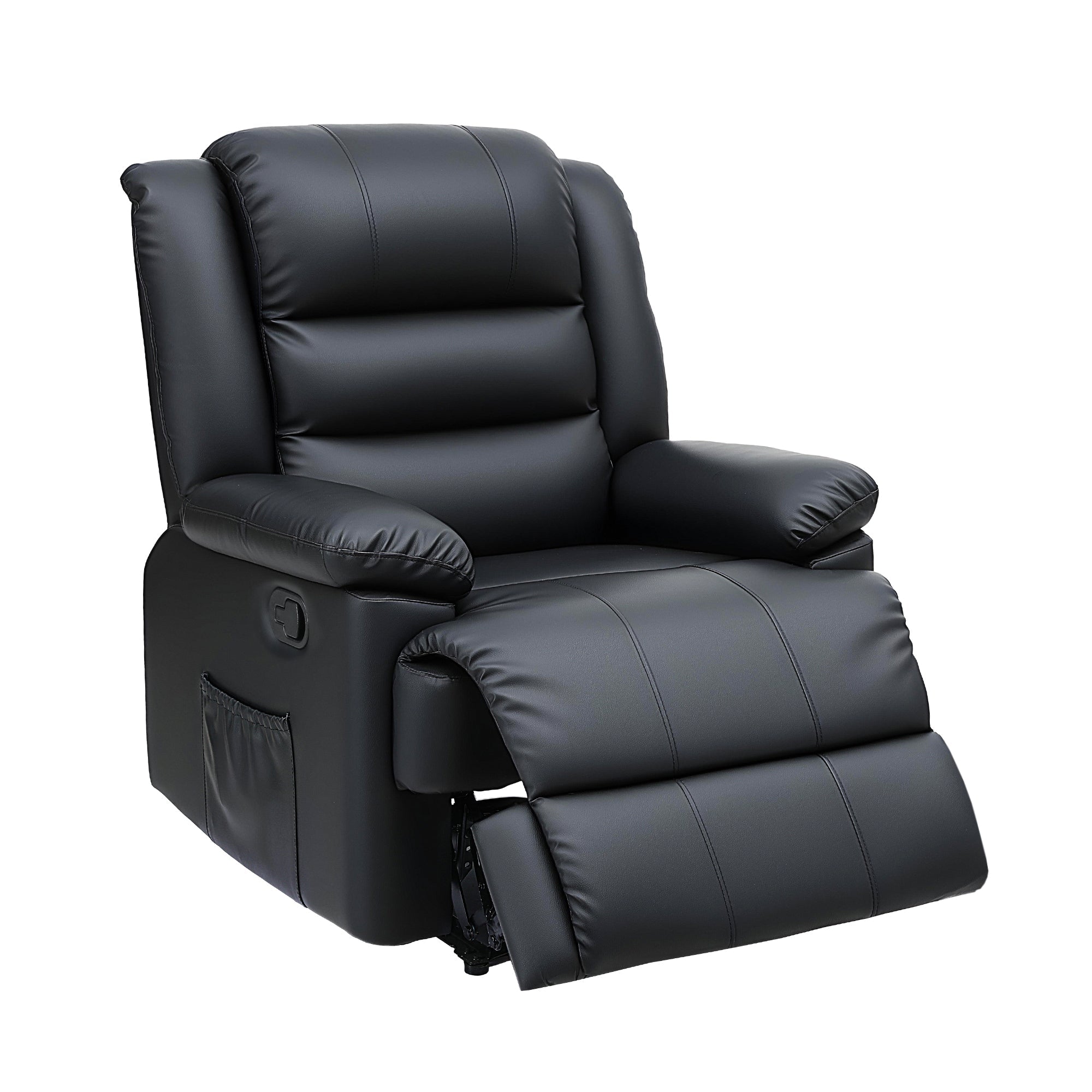 Manual Recliner Chair Leather Reclining Sofa with 16color Led Black - Furniture > Bar Stools & Chairs > Arm Chairs & Recliners - Rivercity House & Home Co. (ABN 18 642 972 209) - Affordable Modern Furniture Australia