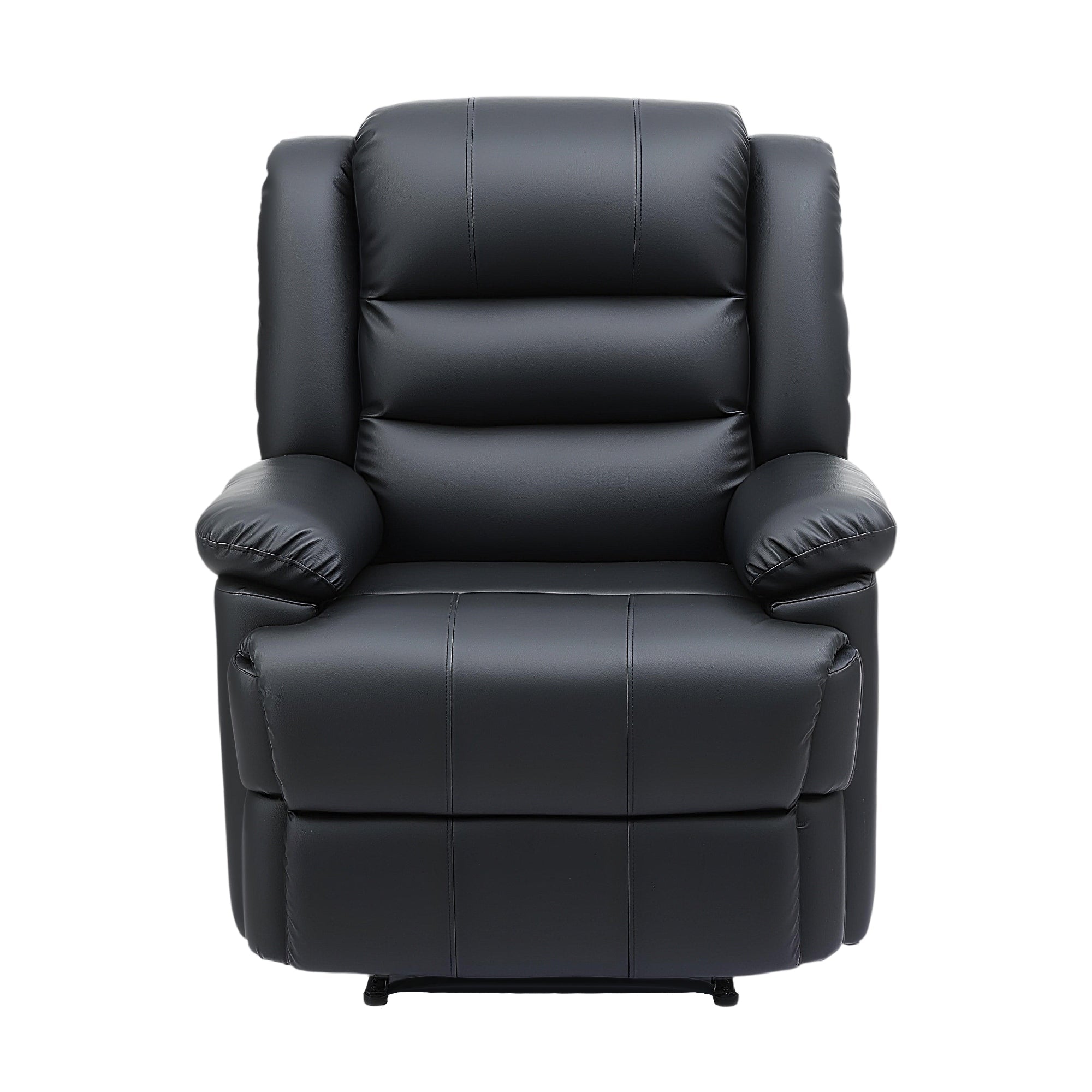 Manual Recliner Chair Leather Reclining Sofa with 16color Led Black - Furniture > Bar Stools & Chairs > Arm Chairs & Recliners - Rivercity House & Home Co. (ABN 18 642 972 209) - Affordable Modern Furniture Australia