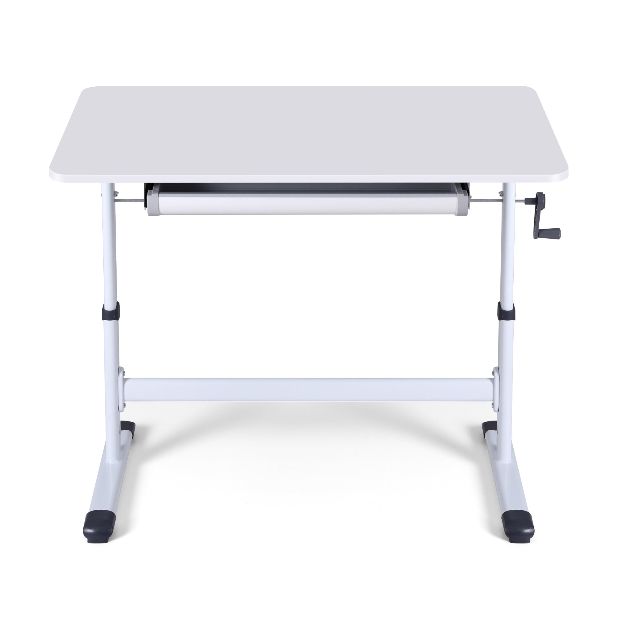 Manual Standing Desk Height Adjustable Workstation Computer Desks Study 100CM White - Furniture > Office > Desks - Rivercity House & Home Co. (ABN 18 642 972 209) - Affordable Modern Furniture Australia