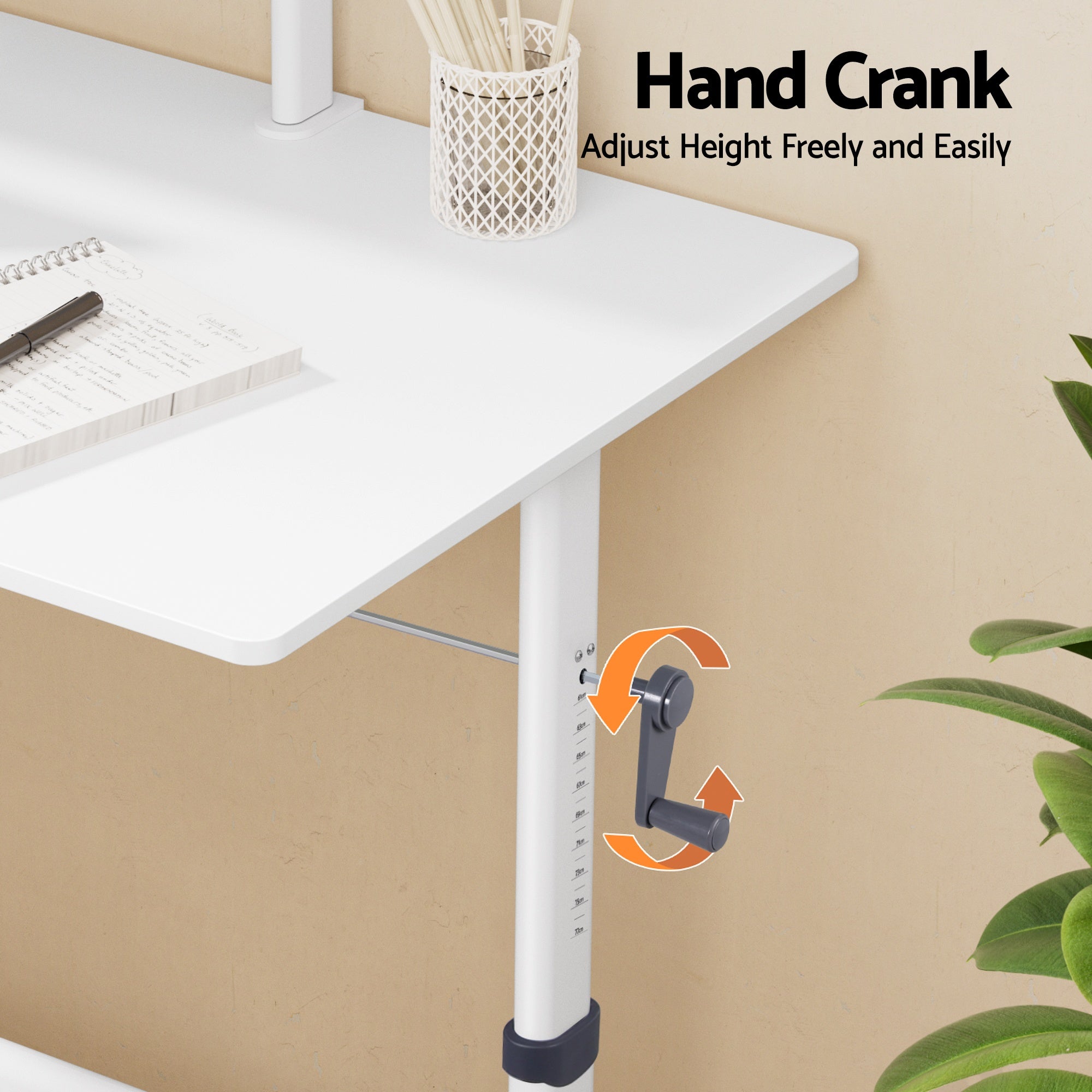 Manual Standing Desk Height Adjustable Workstation Computer Desks Study 120CM White - Furniture > Office > Desks - Rivercity House & Home Co. (ABN 18 642 972 209) - Affordable Modern Furniture Australia