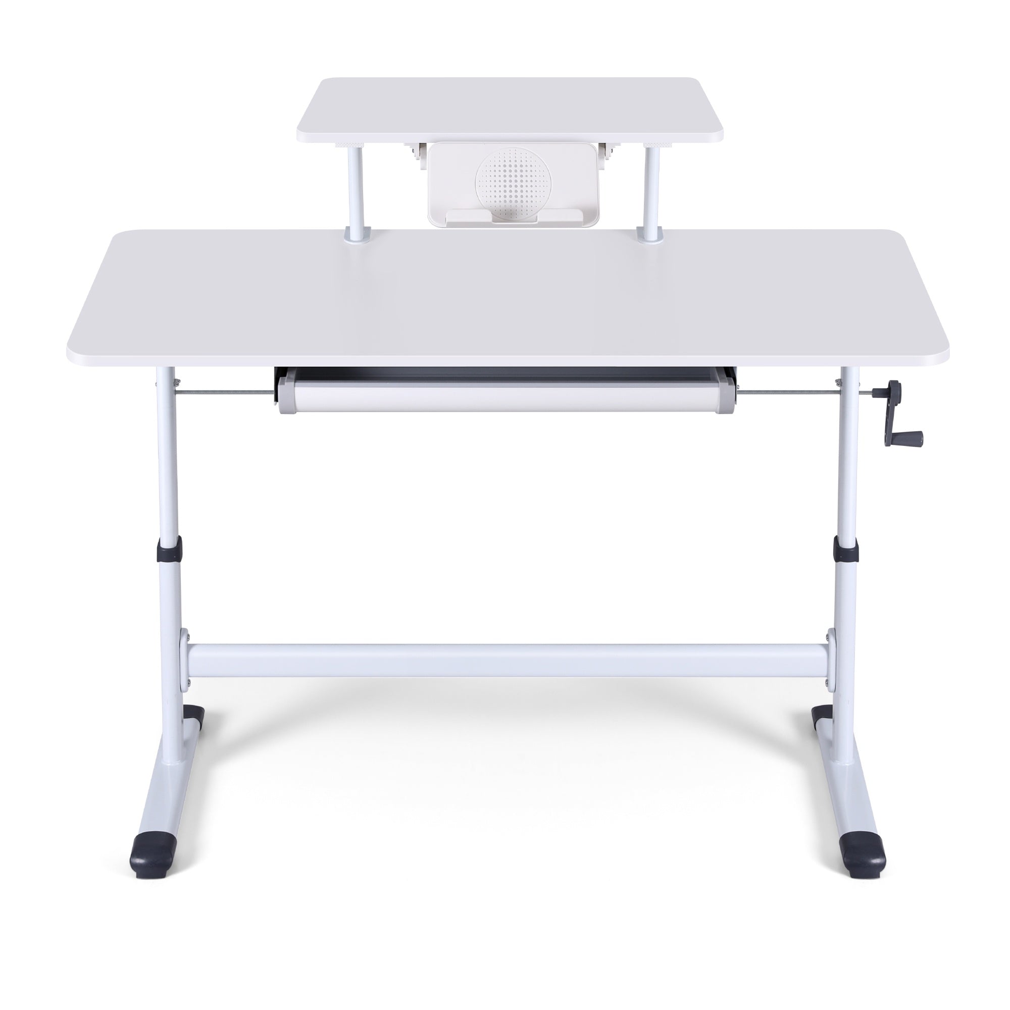 Manual Standing Desk Height Adjustable Workstation Computer Desks Study 120CM White - Furniture > Office > Desks - Rivercity House & Home Co. (ABN 18 642 972 209) - Affordable Modern Furniture Australia