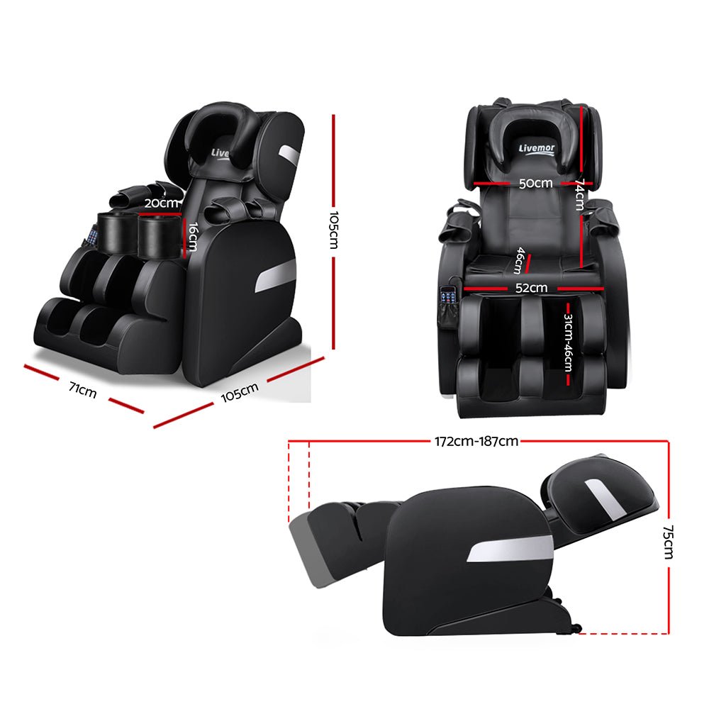 Massage Chair Electric Recliner 22 Nodes Massager Belmue - Furniture > Bar Stools & Chairs > Massage Chairs - Rivercity House & Home Co. (ABN 18 642 972 209) - Affordable Modern Furniture Australia