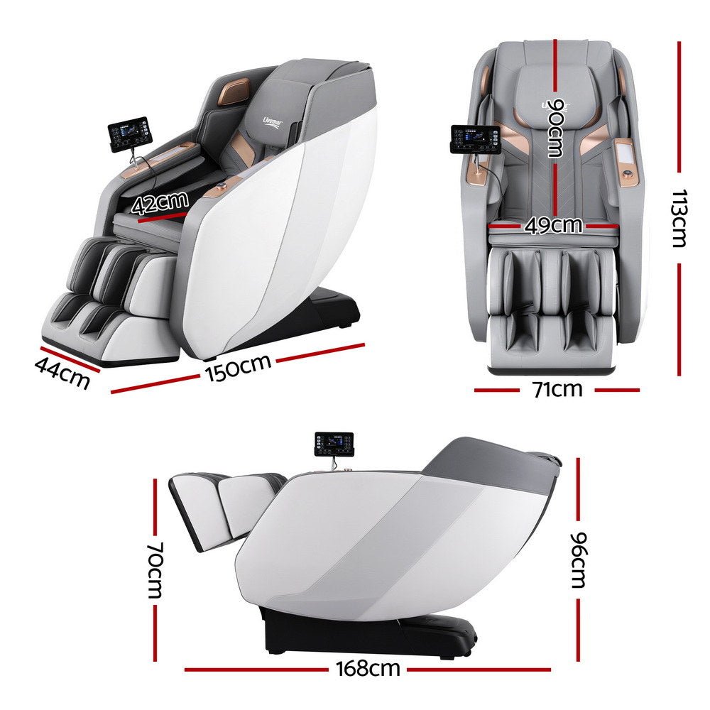 Massage Chair Electric Recliner Double Core Mechanism Massager ROWA White - Furniture > Bar Stools & Chairs > Massage Chairs - Rivercity House & Home Co. (ABN 18 642 972 209) - Affordable Modern Furniture Australia