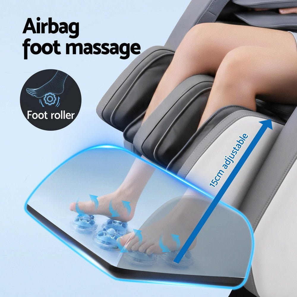 Massage Chair Electric Recliner Double Core Mechanism Massager ROWA White - Furniture > Bar Stools & Chairs > Massage Chairs - Rivercity House & Home Co. (ABN 18 642 972 209) - Affordable Modern Furniture Australia
