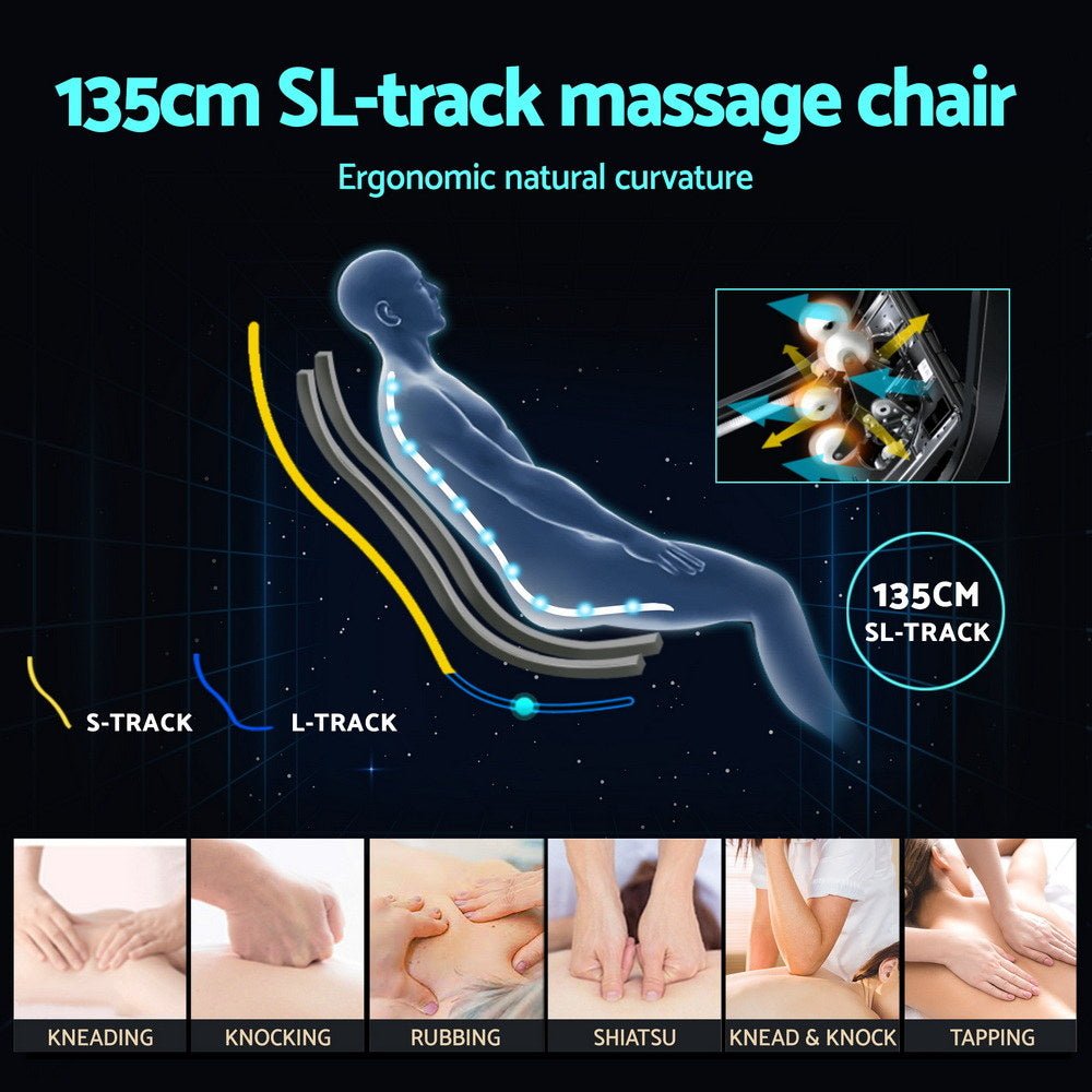 Massage Chair Electric Recliner Double Core Mechanism Massager ROWA White - Furniture > Bar Stools & Chairs > Massage Chairs - Rivercity House & Home Co. (ABN 18 642 972 209) - Affordable Modern Furniture Australia