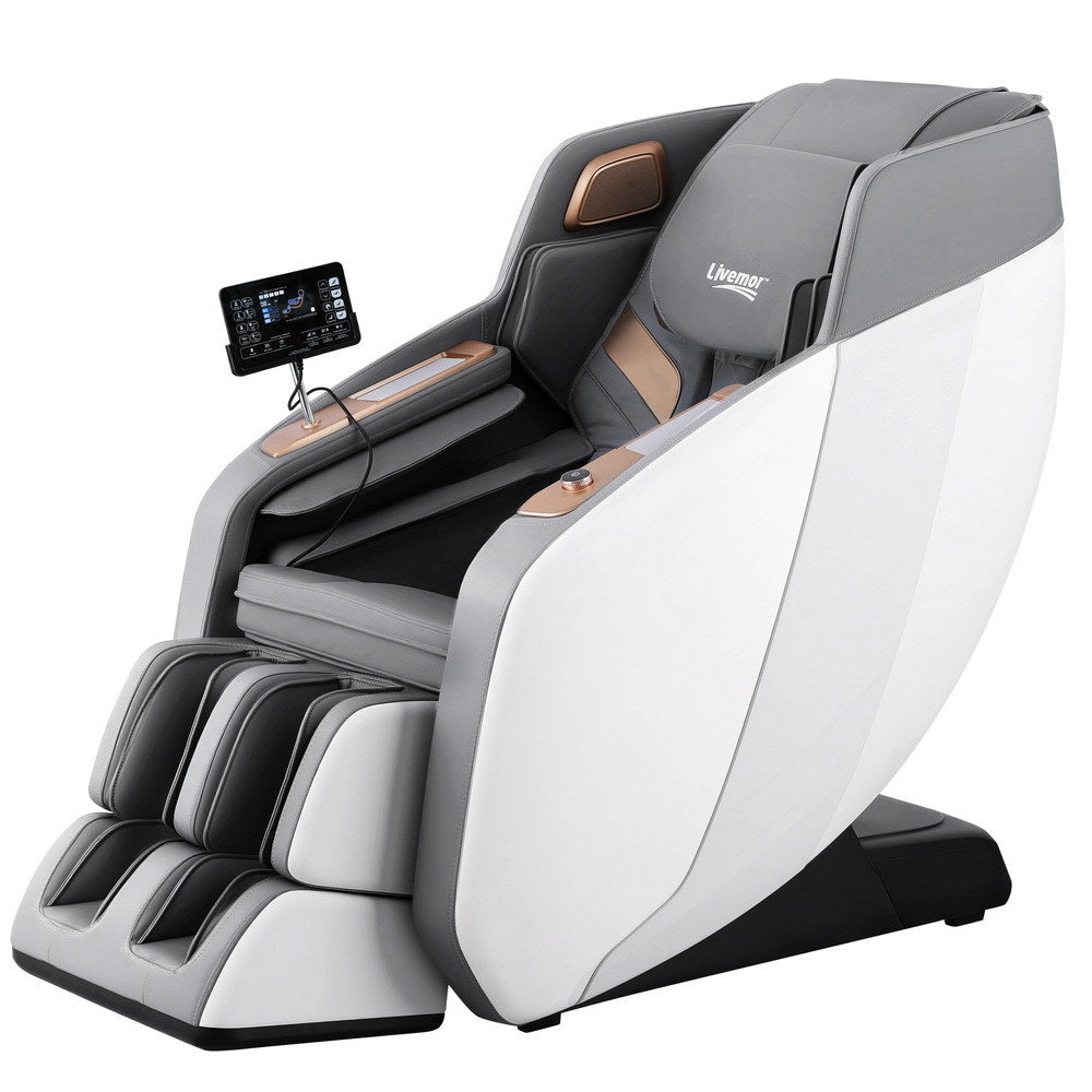 Massage Chair Electric Recliner Double Core Mechanism Massager ROWA White - Furniture > Bar Stools & Chairs > Massage Chairs - Rivercity House & Home Co. (ABN 18 642 972 209) - Affordable Modern Furniture Australia