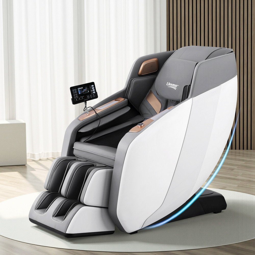 Massage Chair Electric Recliner Double Core Mechanism Massager ROWA White - Furniture > Bar Stools & Chairs > Massage Chairs - Rivercity House & Home Co. (ABN 18 642 972 209) - Affordable Modern Furniture Australia