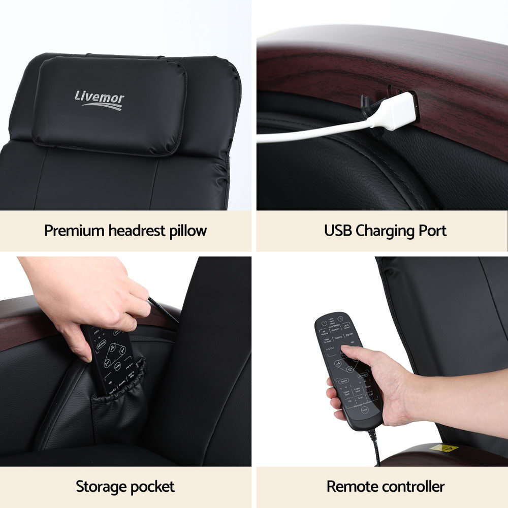 Massage Chair Electric Recliner Home Massager ARIA - Furniture > Bar Stools & Chairs > Massage Chairs - Rivercity House & Home Co. (ABN 18 642 972 209) - Affordable Modern Furniture Australia